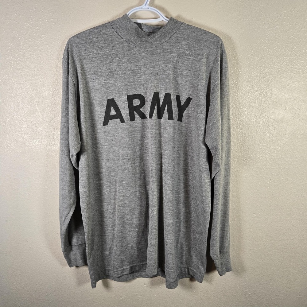 Unicor Army PT Shirt Mens Medium‎ Gray Long Sleeve 100% Polyester Training Top